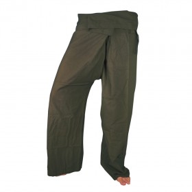 Large Fisherman Pants - Green Cotton